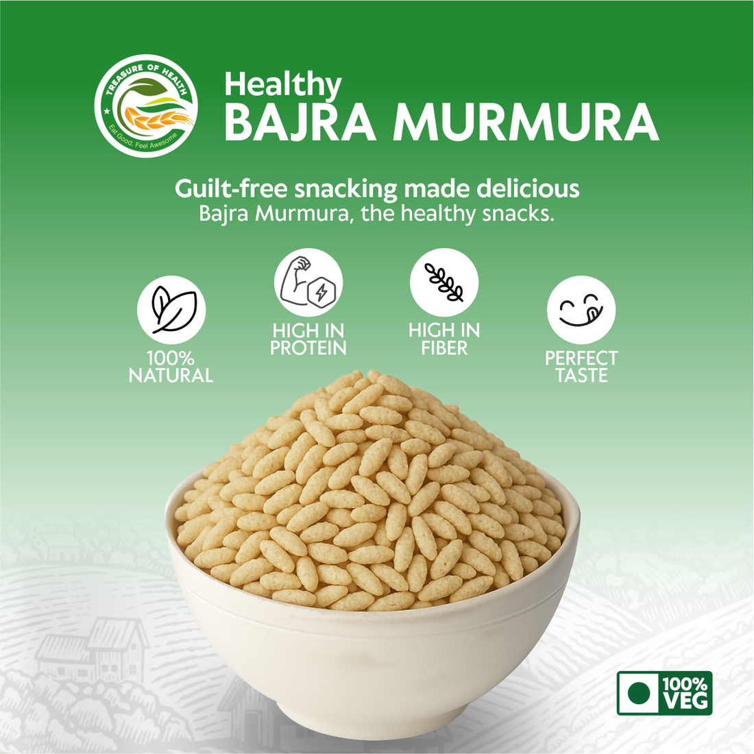 Treasure of Health Bajra Murrmura | Roasted Pearl Millet Puffs