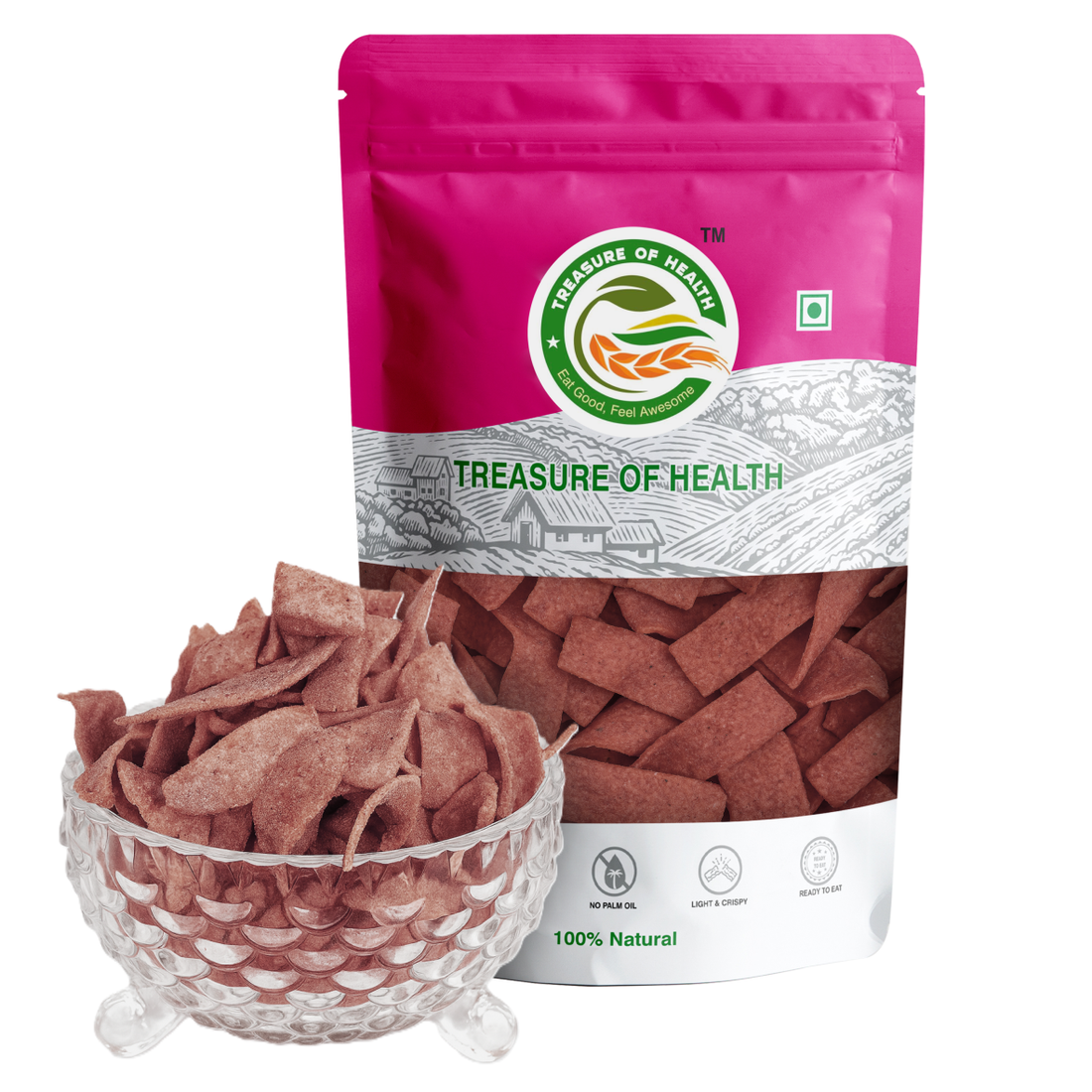 Treasure of Health Beetroot Chips | Real Veggie Crunch | No Maida