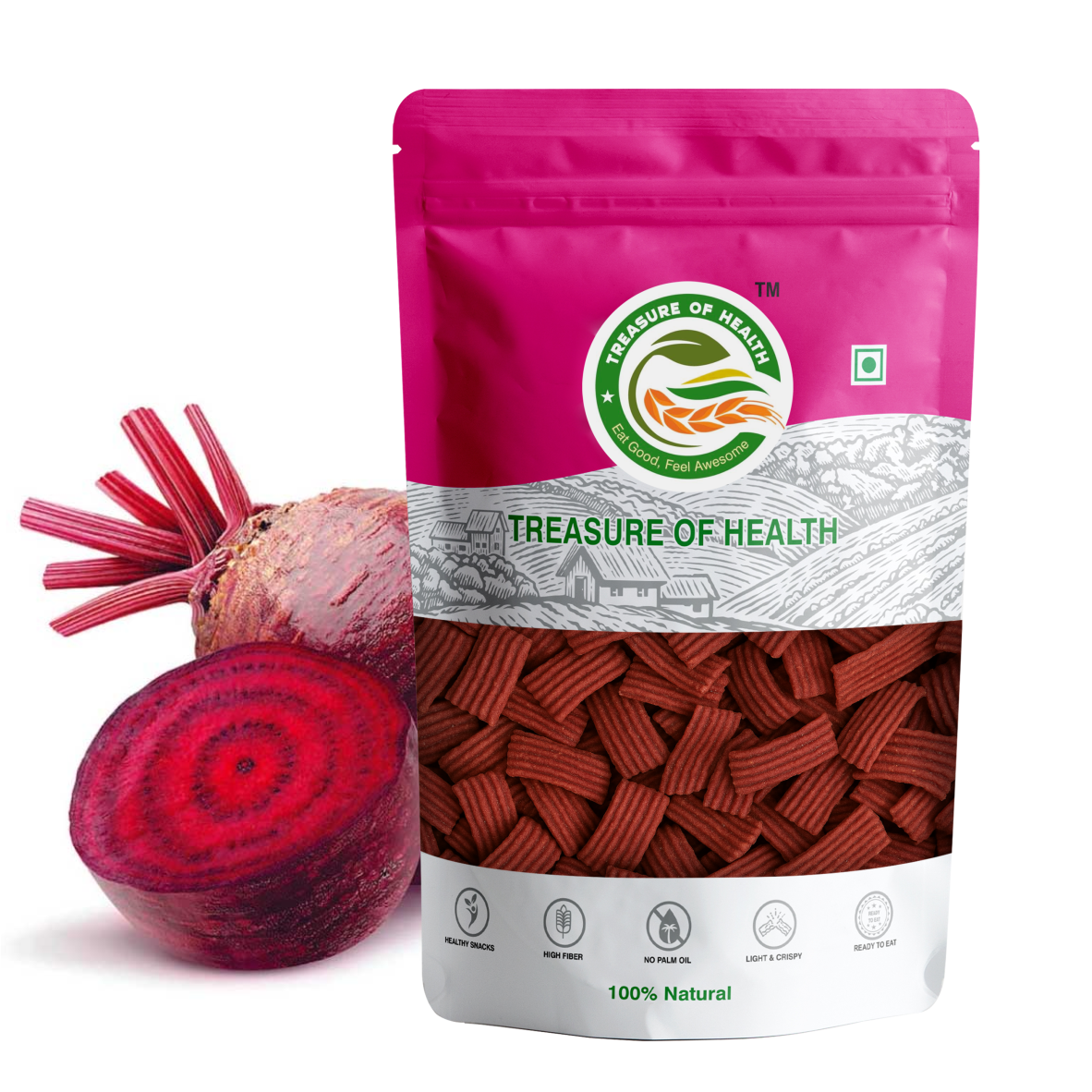 Treasure of Health Beetroot Murukku Chips  | Crunchy Millet Snack