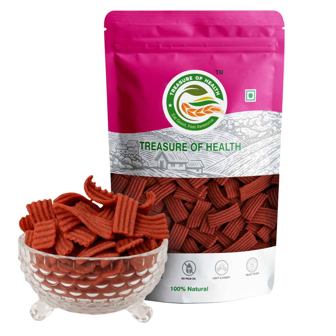 Treasure of Health Beetroot Murukku Chips  | Crunchy Millet Snack