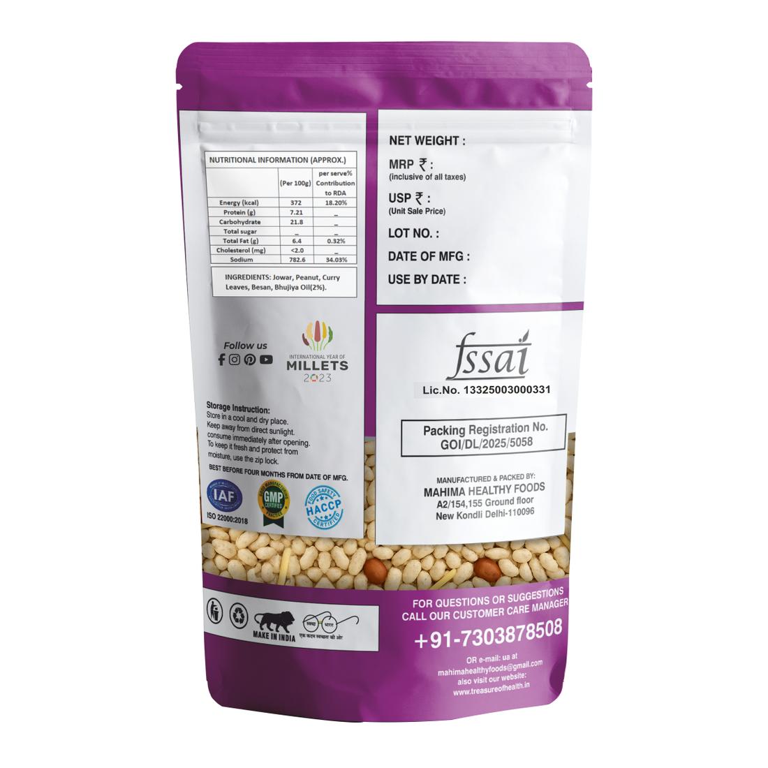 Treasure of Health Jowar Bhel | Crunchy Millet Bhel Mix