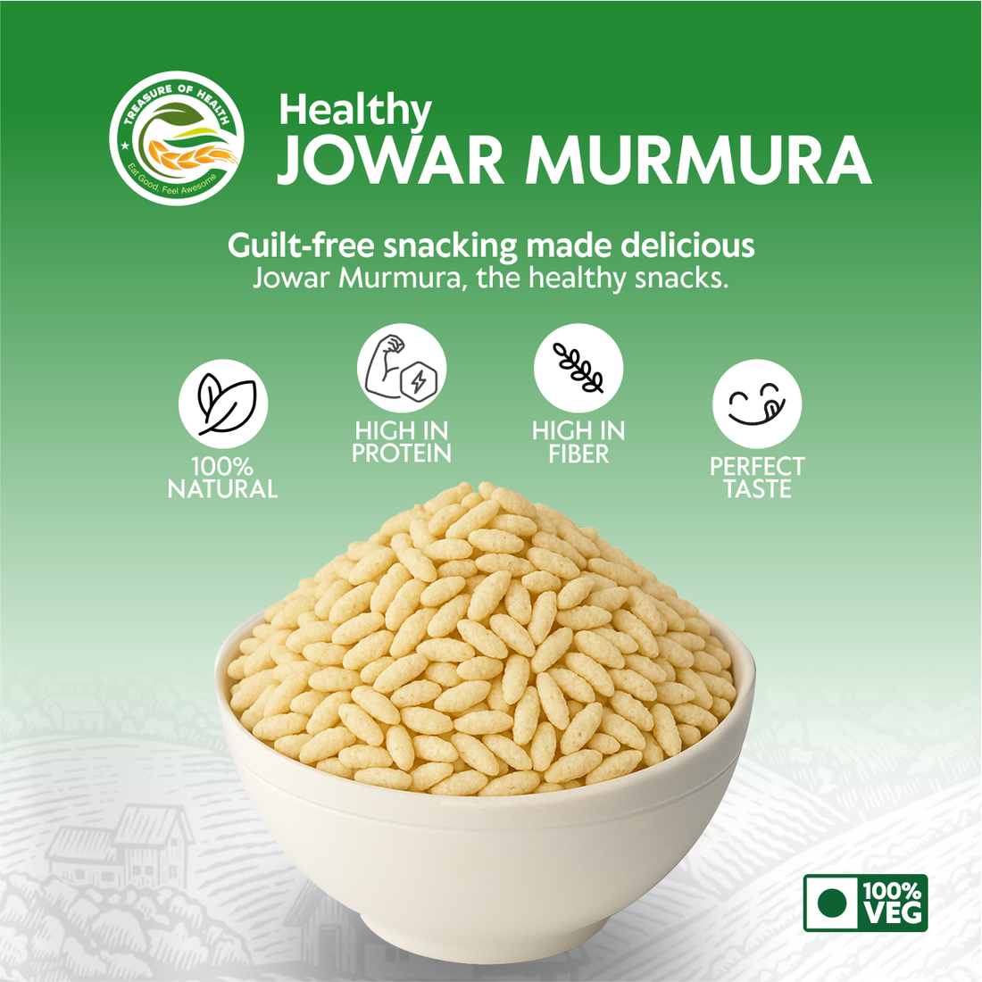 Treasure of Health Jowar Murrmura | Puffed Sorghum Grains