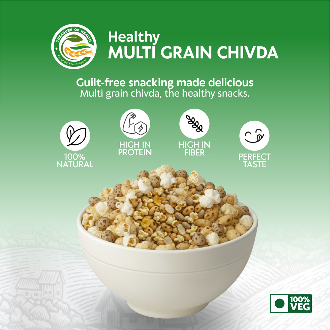 Treasure of Health Multigrain Chivda | 7-Grain Roasted Snack Mix