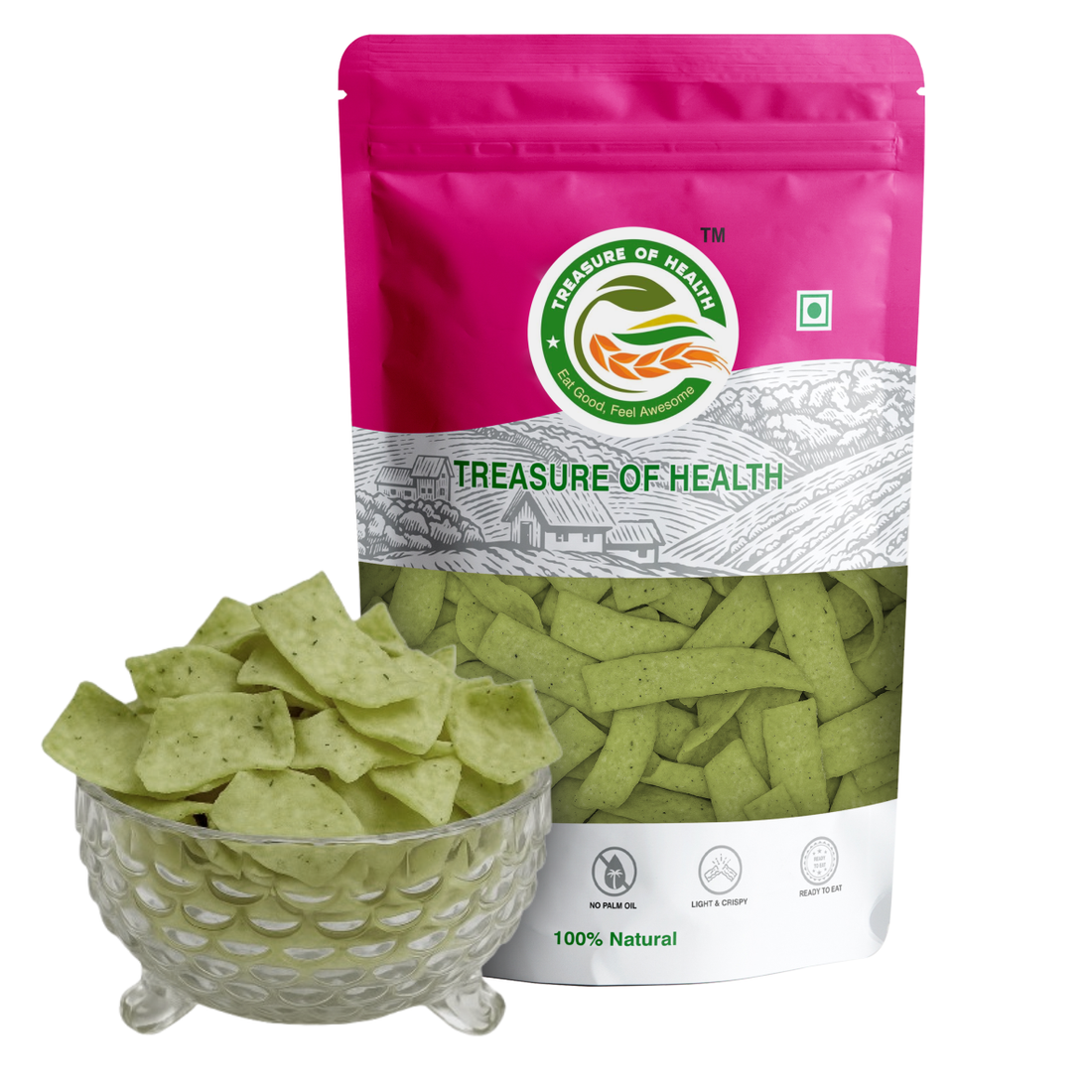 Treasure of Health Palak Chips | Spinach Crunch Snack