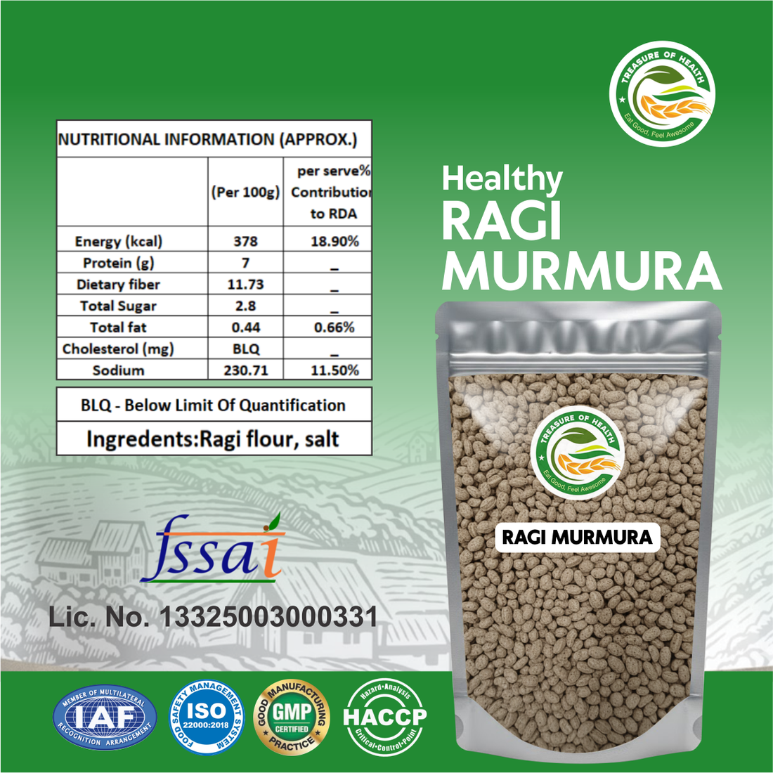 Treasure of Health Ragi Murmura | Puffed Finger Millet