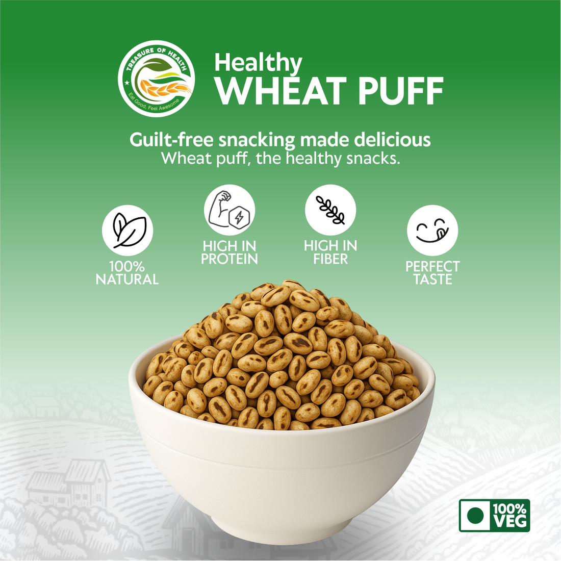 Treasure of Health – Wheat Puff| Puffed Whole Wheat
